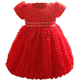 Newborn Baby Baptism Dress Girl Toddler Christening Gown First 1st Birthday Party Dress For Girl Clothes Red Babe Wedding Dress