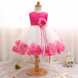 Newborn Baby 1st Birthday Outfits Flower Girl Wedding Dress Toddler Bebes Christening Gown Kids Tulle Costume Fancy Party Dress