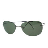 NewArrival Free Shipping Luxury Ultra-light Flexible Pure Titanium Rimless Mirror Polarized Sunglasses Eyeglasses Eyewear Unisex
