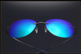 NewArrival Free Shipping Luxury Ultra-light Flexible Pure Titanium Rimless Mirror Polarized Sunglasses Eyeglasses Eyewear Unisex