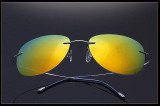 NewArrival Free Shipping Luxury Ultra-light Flexible Pure Titanium Rimless Mirror Polarized Sunglasses Eyeglasses Eyewear Unisex