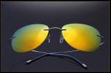 NewArrival Free Shipping Luxury Ultra-light Flexible Pure Titanium Rimless Mirror Polarized Sunglasses Eyeglasses Eyewear Unisex