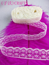 New! Rubber red 10 yards beautiful lace ribbon, 22mm wide, diy jewelry, clothing, wedding decorations