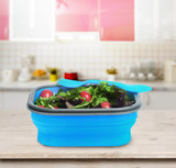 NEW!!!3 Color Collapsible Bento Lunch Picnic Food Container Storage Boxes Silicone Foldable Outdoor Portable Lunchbox Bowl