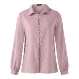 New ZANZEA Women Lapel Neck Long Sleeve Buttons Down Sexy Solid Office Work Blouse Casual Party Business Elegant Shirt Plus Size