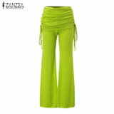 New ZANZEA Fashion 2016 Women Pants Comfortable Wide Leg Elastic Waist Pants Female Casual Loose  Trousers Plus Size S-4XL