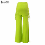 New ZANZEA Fashion 2016 Women Pants Comfortable Wide Leg Elastic Waist Pants Female Casual Loose  Trousers Plus Size S-4XL