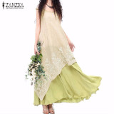 New ZANZEA Fashion Women Dress 2016 Summer Casual Loose O Neck Short Sleeve Embroidery Long Maxi Dress Plus Size Vestidos New ZANZEA Fashion Women Dress 2016 Summer Casual Loose O Neck Short Sleeve Embroidery Long Maxi Dress Plus Size Vestidos