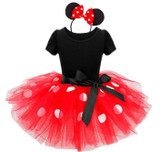 New Years kids Ballet dress princess party costume infant clothing Polka dot baby clothes birthday girls tutu dress Head band