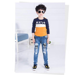 New Year's , jeans boy for children wear fashionable style and high quality kids jeans, boys ripped jeans