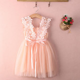 New XMAS Baby Girls Party Lace Tulle Flower Gown Fancy Dridesmaid Dress Sundress Girls Dress