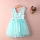 New XMAS Baby Girls Party Lace Tulle Flower Gown Fancy Dridesmaid Dress Sundress Girls Dress