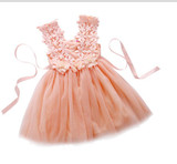 New XMAS Baby Girls Party Lace Tulle Flower Gown Fancy Dridesmaid Dress Sundress Girls Dress