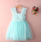New XMAS Baby Girls Party Lace Tulle Flower Gown Fancy Dridesmaid Dress Sundress Girls Dress