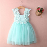 New XMAS Baby Girls Party Lace Tulle Flower Gown Fancy Dridesmaid Dress Sundress Girls Dress