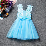 New XMAS Baby Girls Party Lace Tulle Flower Gown Fancy Bridesmaid Dress Sundress Girls Dress Little Girl Princess Tutu Gown