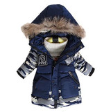 New Boys Fashion Warm Parkas Childen Winter Jackets for Boys Down Coats Kids Baby Thick Cotton Boys Clothes Fur Coat