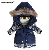 New Boys Fashion Warm Parkas Childen Winter Jackets for Boys Down Coats Kids Baby Thick Cotton Boys Clothes Fur Coat