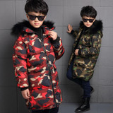 New Boys Binter Jacket Thickness Camouflage Zipper Parka Binter Coat Binterjas Jongen Boys Jacket 6BBT019