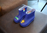 New Boys And Girls Leather Children Rain Boots Cute Cartoon Slip Baby Shoes Overshoes Water Shoes For Children Rubber Shoes