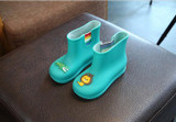 New Boys And Girls Leather Children Rain Boots Cute Cartoon Slip Baby Shoes Overshoes Water Shoes For Children Rubber Shoes