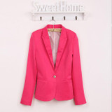 2016  Women Suit Blazer Foldable Brand Jacket Made Of Cotton & Spandex With Lining Vogue Candy Colors Blazers Free ShippingA7995