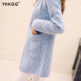 2016  fashion  Female New women's round neck cashmere sweater pure autumn and winter sweater cardigan sweater coat women