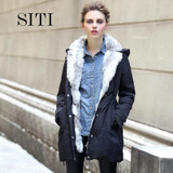 2015 women down warm long gift coat  jacket  parka zipper fashion new winter outerwear  rabbit fur collar new plus size thick