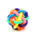1PCS Colorful Pet Dog Cat Toy Rubber Round Ball with Small Bell Dog Toys S M L Free Shipping