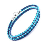 Bracelet Mixed Blue Woven Double Leather Charm Bracelets for Women Men 925 Silver Jewelry Pulseira Masculina Feminina Bracelet Mixed Blue Woven Double Leather Charm Bracelets for Women Men 925 Silver Jewelry Pulseira Masculina Feminina