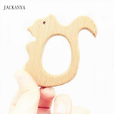 BPA FREE Natural Wood Teether Cartoon Animal Shape Wooden Baby Teether Toy Safe Newborn Kids Teething Toys Baby Shower Gift