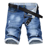 BOYUAN Brand Men's Jeans Shorts Men 2017 Summer Casual Fashion Denim Shorts Men Blue Jeans Male High Quality Ripped Shorts 301