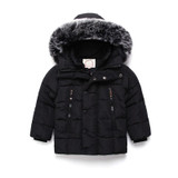 Boys Winter Jacket Hooded Kids Warm Fur Collar Outerwear Coat Children Cotton-Padded Coat Baby Girls Jacket for Boy Infant Coat