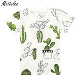 Boys T Shirts Summer Kids Cactus T-shirt Short Sleeve Unisex Baby Top Tees Boy Girls Sport Clothing Cotton Children Shirts