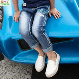 Boys Pants Pioneer Kids Boy Jeans Elastic Waist Casual Jeans Spring Autumn Boys Jeans Children's Fashion Teenager Boys' Trousers