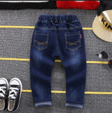 boys pants kids jeans 2018 casual Spring Solid Cotton Mid Elastic Waist Pants for Boy jeans kids Clothing Children Trousers