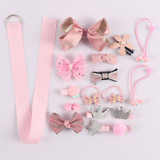 18PCS Girls Hair Bows Kits Handmade Hairclips Hair Ties Crown Hairgrips Kids' Barrettes Boutique Hairbands Hair Accessories