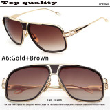 18K Gold Plated Square Men Sunglasses Women Couple Flat Top Luxury Brand Design Ladies Sunglasses Shades Brad Pitt Sun Glasses