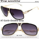 18K Gold Plated Square Men Sunglasses Women Couple Flat Top Luxury Brand Design Ladies Sunglasses Shades Brad Pitt Sun Glasses
