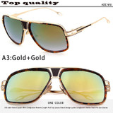 18K Gold Plated Square Men Sunglasses Women Couple Flat Top Luxury Brand Design Ladies Sunglasses Shades Brad Pitt Sun Glasses
