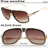 18K Gold Plated Square Men Sunglasses Women Couple Flat Top Luxury Brand Design Ladies Sunglasses Shades Brad Pitt Sun Glasses