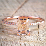 18K Gold Plated Exquisite Square Crystal Rings for Women Wedding Engagement Gifts