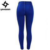 1893 Youaxon Women`s Brand New Plus Size High Waist Blue Stretch Skinny True Denim Jean For Woman Jeans