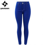 1893 Youaxon Women`s Brand New Plus Size High Waist Blue Stretch Skinny True Denim Jean For Woman Jeans