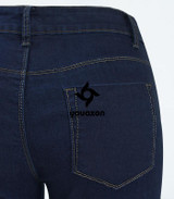 1883 Youaxon Women`s Single Knee Ripped Dark Blue High Waisted Skinny Denim Jean Pants For Women Jeans