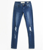 1884 New 2017 Hot Fashion Ladies Cotton Denim Pants Stretch Womens Bleach Ripped Knee Skinny Jeans Denim Jeans For Female