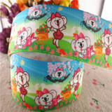 18020801,New arrival 1" (25mm) and 1.5" 38mm 10 yards animals printed grosgrain ribbons cartoon ribbon DIY handmade materials