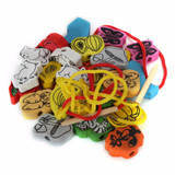 18/26pcs Wooden Animal Fruit Block stringing beaded Toys For Children Learning &amp; Education Colorful Products Kids Toy WYQ