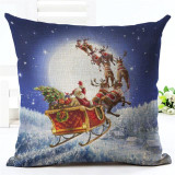18" Merry Christmas Series Cushion Cover Santa Claus Christmas Tree Christmas Gifts And Snowman Printing Throw Pillow Pillowcase
