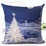 18" Merry Christmas Series Cushion Cover Santa Claus Christmas Tree Christmas Gifts And Snowman Printing Throw Pillow Pillowcase